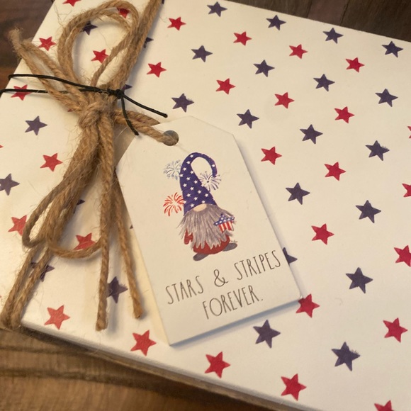 Rae Dunn July 4th Home Of The Brave Book Stack, Patriotic 4th Of July Decor - Picture 15 of 16